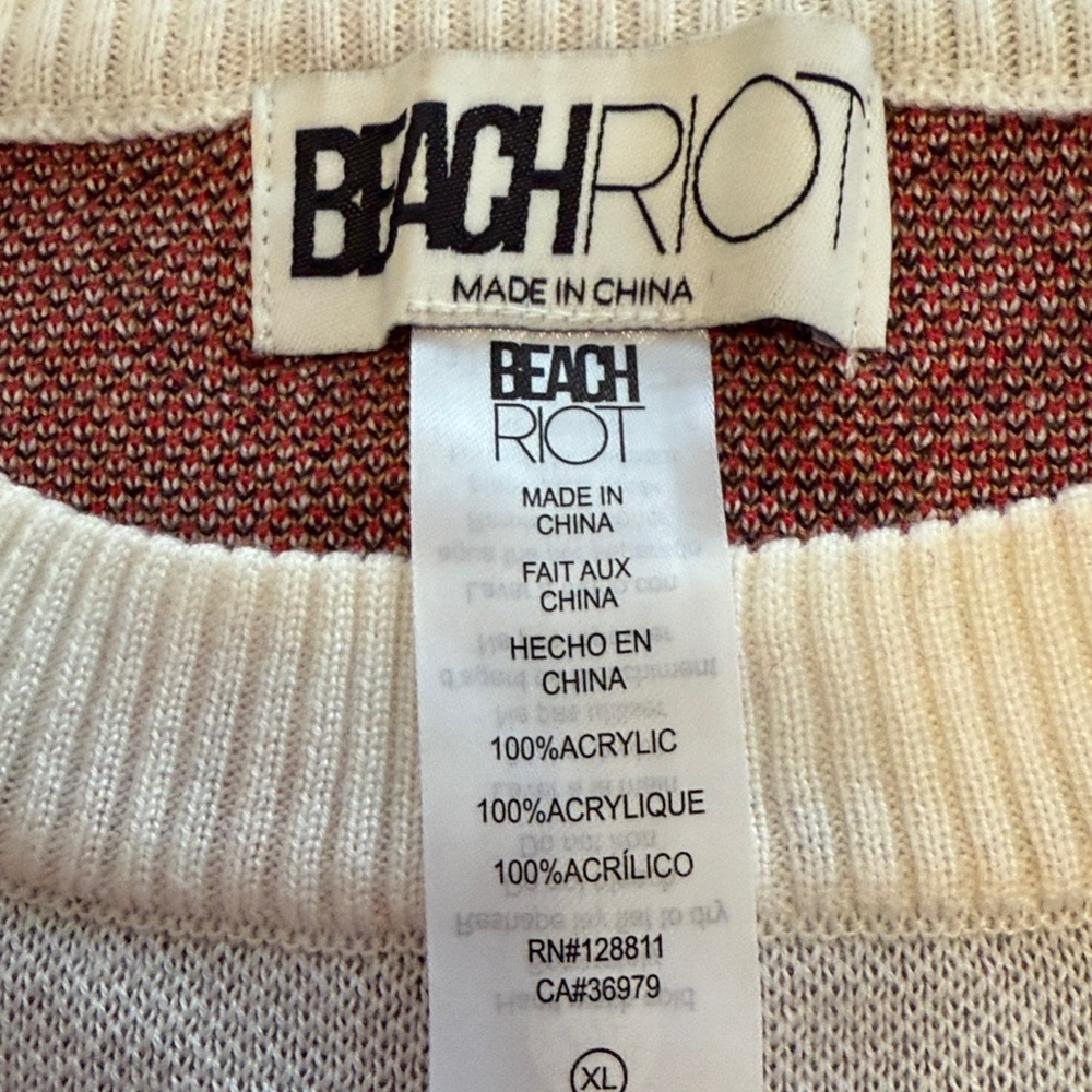 Beach Riot for Anthropologie absolutely love this Reindeer Pattern Sweater SZ XL - Picture 2 of 10